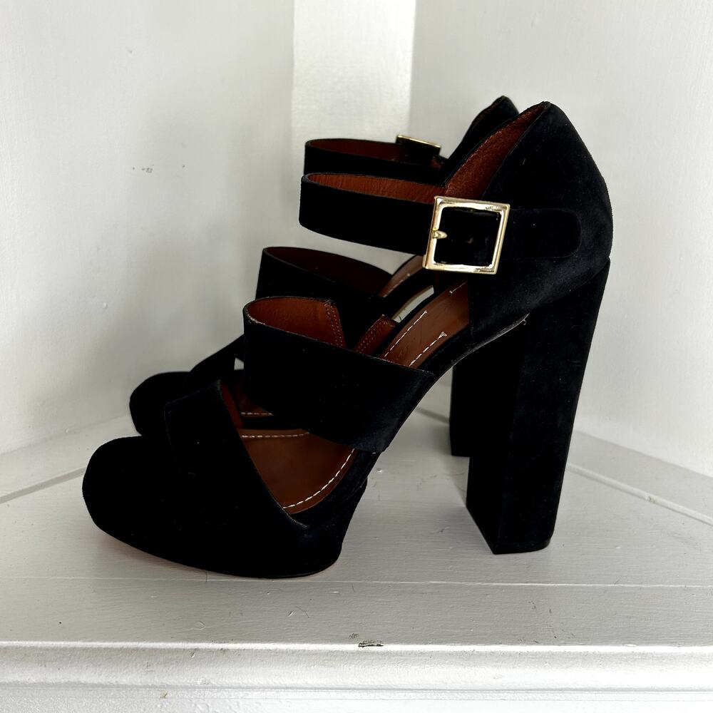 NWT Elizabeth & James black strappy platform heels - Picture 4 of 6